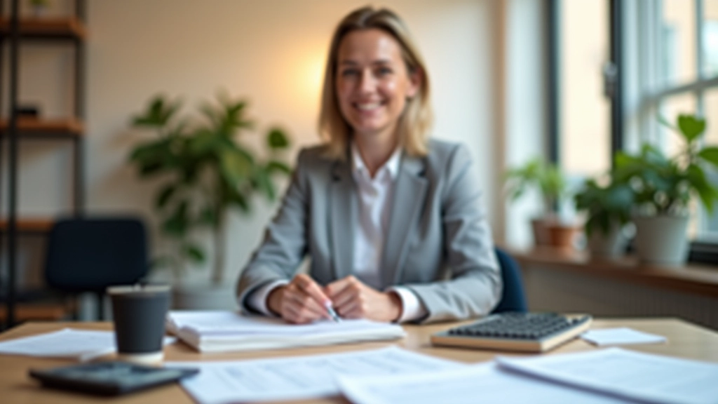 Financial planning workspace with documents and resources