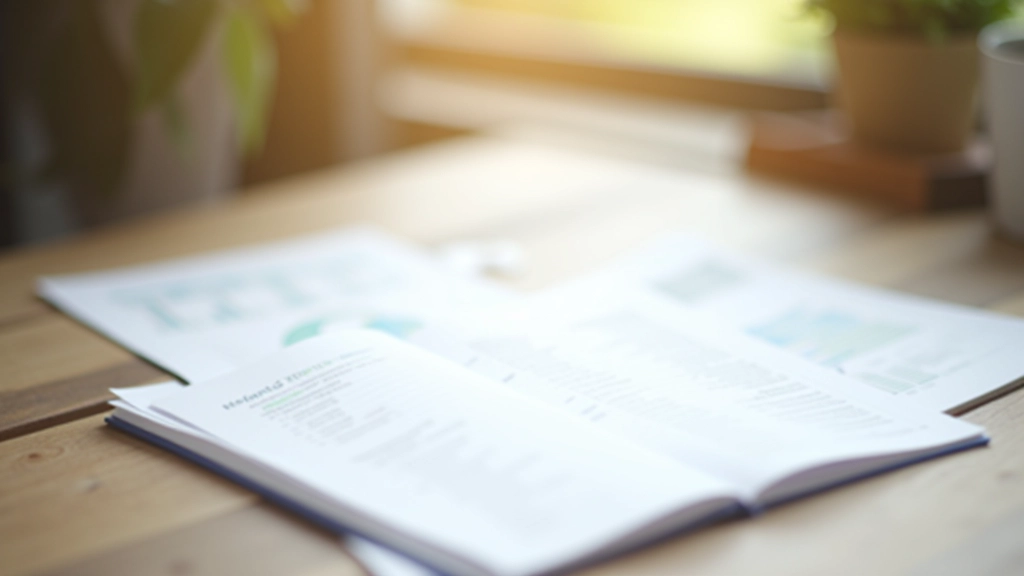 Organized financial planning documents with savings tracker and budget notes on wooden desk