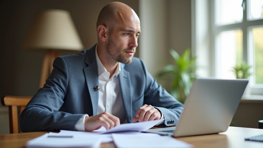 Person reviewing financial documents and budget spreadsheet at home desk