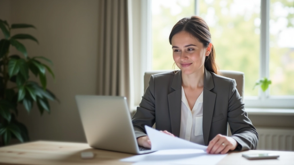 Person reviewing financial milestone chart on laptop in home office setting